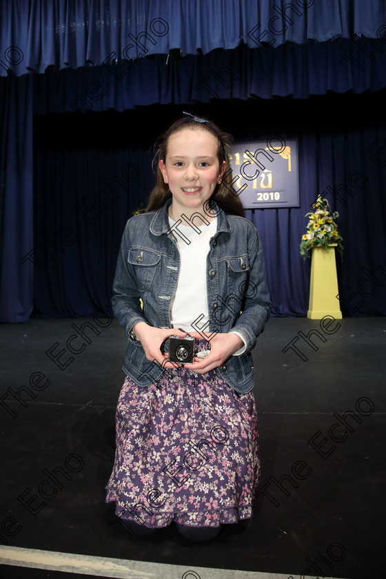 Feis29032019Fri33 
 33
Silver Medallist Leonie Mitchell from Waterfall.

Class: 365: Solo Verse Speaking Girls 10Years and Under Section 5 Either: Meeting Rachel Field or Wanted A Witches Cat Shelagh McGee.

Feis Maiti 93rd Festival held in Fr. Mathew Hall. EEjob 29/03/2019. Picture: Gerard Bonus