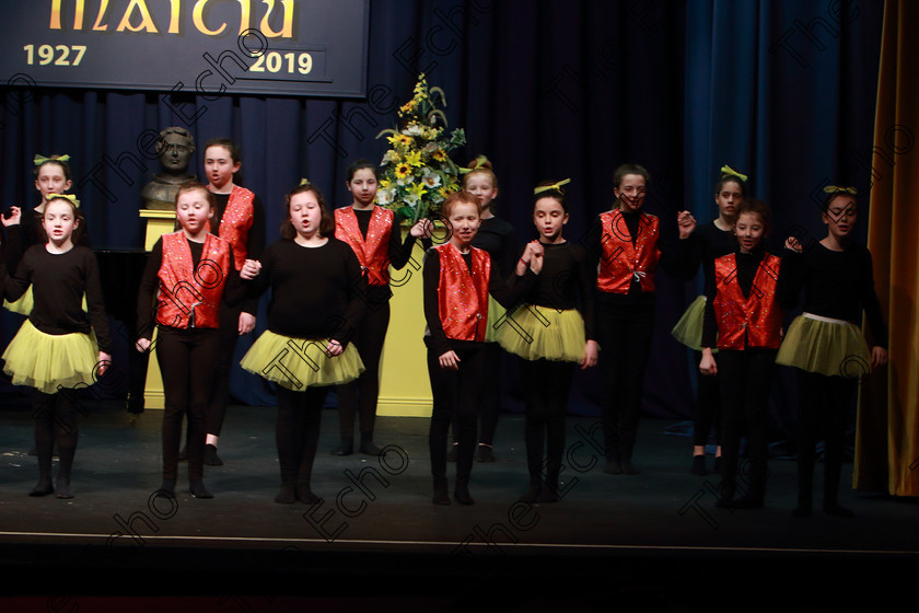 Feis12022019Tue42 
 39~44
Vocal Studios of Orla Fogarty giving a 3rd place performance.

Class: 102: The Juvenile Perpetual Cup Group Action Songs 13 Years and Under A programme not to exceed 10minutes.

Feis Maiti 93rd Festival held in Fr. Mathew Hall. EEjob 12/02/2019. Picture: Gerard Bonus