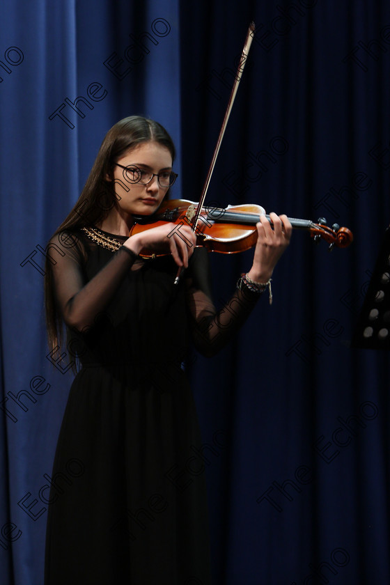 Feis31012018Wed26 
 26
Irina Riedewald from Blackrock performing Kabalevsky 1st movement Opus 48.

Instrumental Music; Class: 236 The Shanahan & Co. Perpetual Cup: Advance Violin, one movement from a Concerto; Feis Maiti 92nd Festival held in Fr. Matthew Hall. EEjob 31/01/2018. Picture: Gerard Bonus.