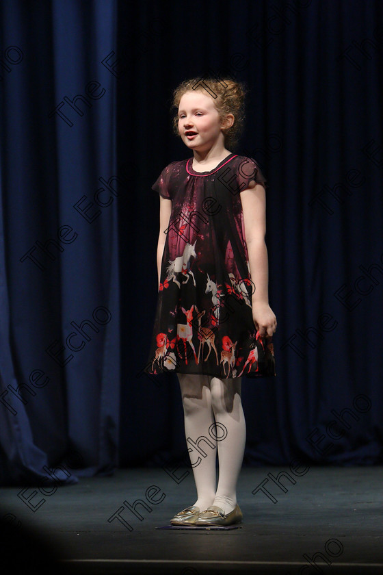 Feis24022018Sat25 
 25
Mia Gohery performing.
 Speech and Drama Class: 369: Solo Verse Speaking Girls 6 Years and Under Section 3 Feis Maiti 92nd Festival held in Fr. Mathew Hall. EEjob 24/02/2018 Picture: Gerard Bonus.