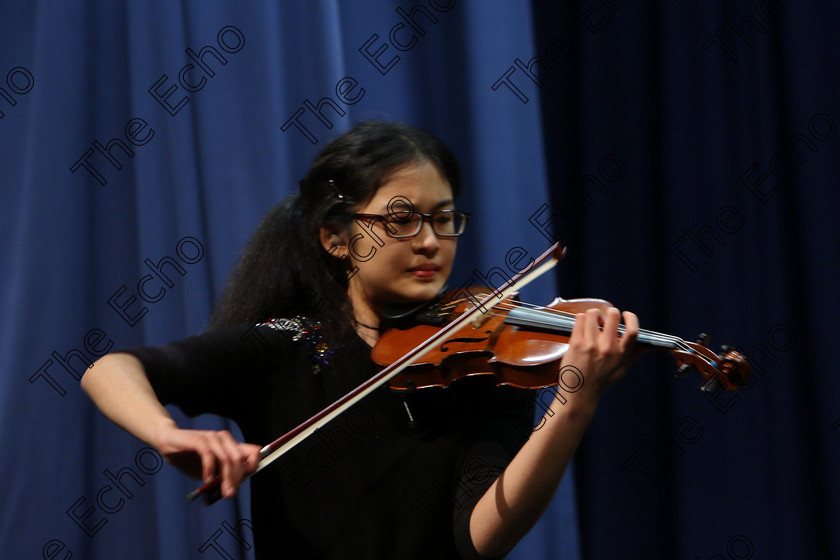 Feis31012018Wed38 
 38
Megan Chan from Blackrock performing Bruch, Violin Concerto 1st movement.
 Instrumental Music; Class: 236 The Shanahan & Co. Perpetual Cup: Advance Violin, one movement from a Concerto; Feis Maiti 92nd Festival held in Fr. Matthew Hall. EEjob 31/01/2018. Picture: Gerard Bonus.