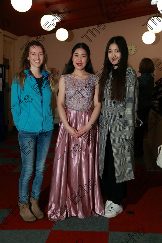 Feis03022018Sat41 
 41
Anna Looney, performer Aija Wang from the City Centre and Nina Ma.
 Instrumental Music: Class: 157: The Tilly Fleischmann Recital Prize and Bursary Advanced Recital Repertoire Bursary Value 200 Sponsored by Ruth Fleischmann Feis Maiti 92nd Festival held in Fr. Matthew Hall. EEjob 02/02/2018 Picture: Gerard Bonus.