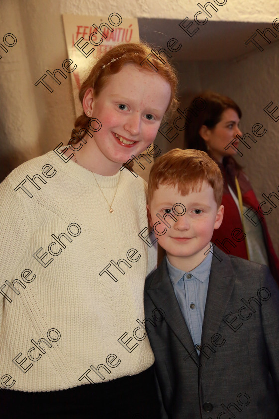 Feis23032019Sat64 
 64
Performer Eoin Finn from Mitchelstown with his sister Niamh.

Class: 381: Solo Verse Speaking Boys 8 Years and Under Section 2 Either: My Grannies June Crebbin. Or: The Things Id Like to Do Enid Barraclough

Feis Maiti 93rd Festival held in Fr. Mathew Hall. EEjob 23/03/2019. Picture: Gerard Bonus.