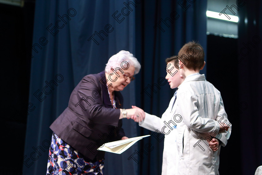 Feis22032019Fri50 
 50
Adjudicator: Patricia Mulligan presenting Commended Certificates to Kieran Horgan and Harry McGeogh from Killarney.

Class: 311: Dramatic Duo12 Years and Under Section 2 A Dramatic Scene not exceeding 8minutes.

Feis Maiti 93rd Festival held in Fr. Mathew Hall. EEjob 22/03/2019. Picture: Gerard Bonus.