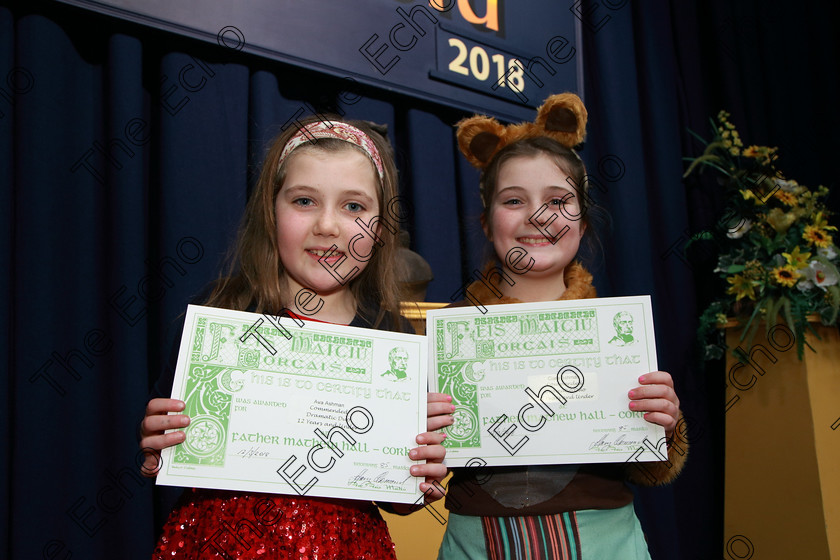 Feis12032018Mon66 
 66
Commended Sisters Ciara and Ava Ashman from Glanmire for their performance of The Capture of Goldilocks
 Speech and Drama Class: 311: Dramatic Duo 12 Years and Under Section 1 Solo Feis Maiti 92nd Festival held in Fr. Mathew Hall. EEjob 12/03/2018 Picture: Gerard Bonus