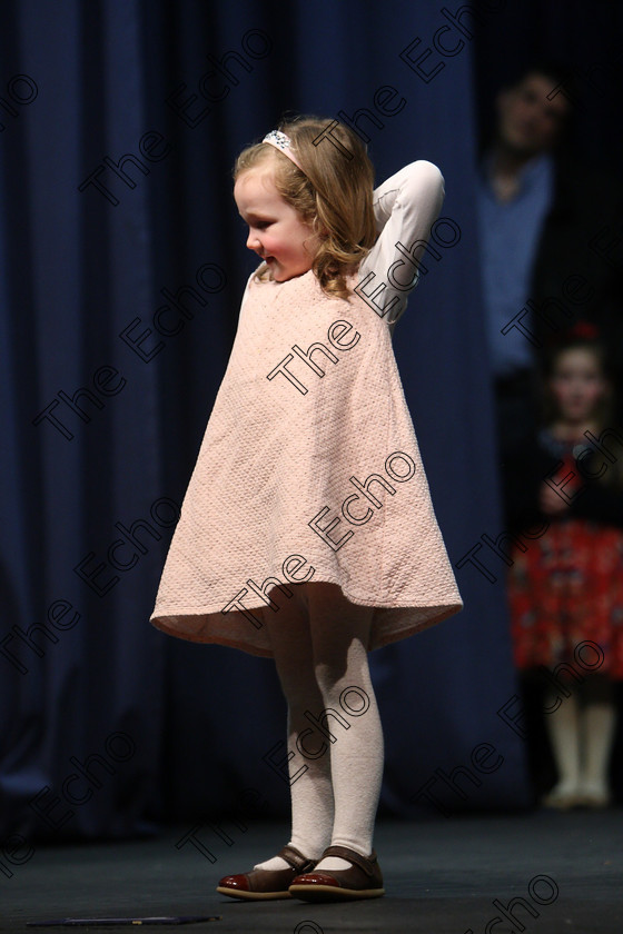 Feis18022018Sun096 
 96
4-year-old performer Clara McCarthy from Ovens. Feis Maiti 92nd Festival held in Fr. Mathew Hall. Picture: Gerard Bonus.