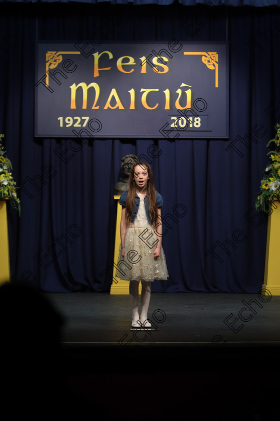 Feis12032018Mon26 
 26
Maeve Corkery reciting her poem
 Speech and Drama Class: 365: Solo Verse Speaking Girls 10 Years and Under Section 4 Feis Maiti 92nd Festival held in Fr. Mathew Hall. EEjob 12/03/2018 Picture: Gerard Bonus