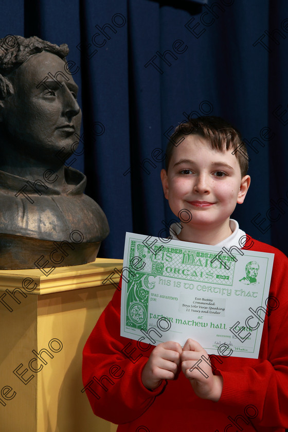 Feis23022018Fri72 
 72
Commended Eoin Buckley from Glanmire
 Speech and Drama Class: 378: Solo Verse Speaking Boys 11 Years and UnderSection 1 Feis Maiti 92nd Festival held in Fr. Mathew Hall. EEjob 23/02/2018 Picture: Gerard Bonus.