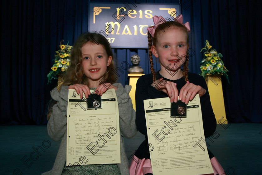 Feis11032018Sun66 
 66
Silver Medallist Caoilfhionn Herlihy from Glanmire and Bronze Medallist Aoibhinn Delaney from Lehenaghmore.

Speech and Drama Class: 368: Solo Verse Speaking Girls 7 Years and Under Section 5 Feis Maiti 92nd Festival held in Fr. Mathew Hall. EEjob 10/03/2018 Picture: Gerard Bonus.