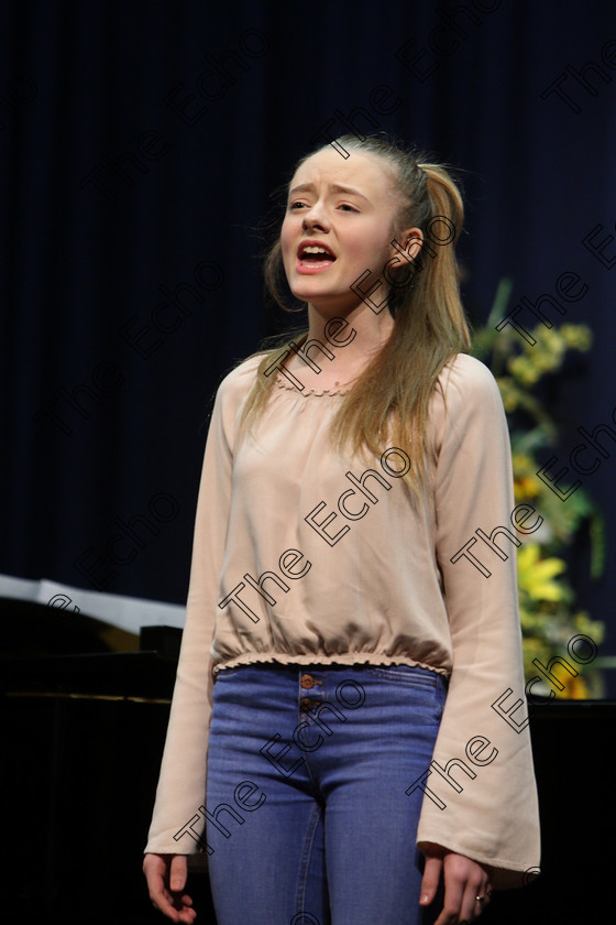 Feis08032018Thu09 
 9
Lasairfhiona de Brn performing Requiem.
 Singing and School Choirs Class: 112: The C.A.D.A. Perpetual Trophy Solo Action Song 14 Years and Under Section 2 Feis Maiti 92nd Festival held in Fr. Mathew Hall. EEjob 06/03/2018 Picture: Gerard Bonus.