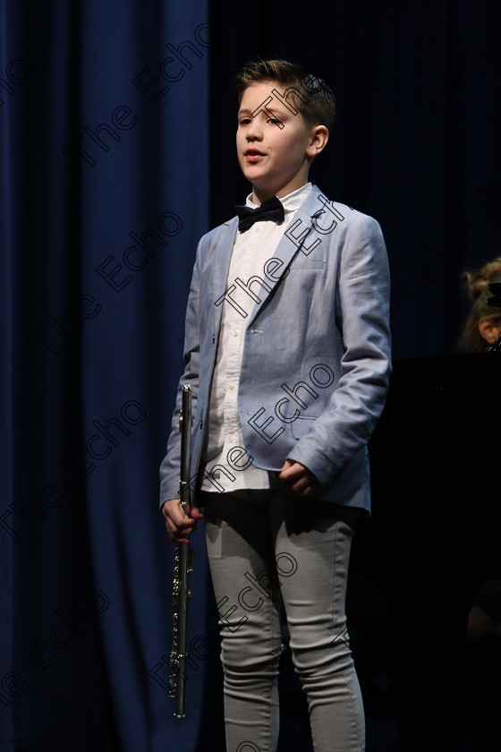 Feis30012018Tueo11 
 11
Simeon Cassidy from Rochestown introducing his contrasting piece.

EEjob 30/01/2018 
Feis Maiti 92nd Festival held in Fr. Matthew Hall 
Picture: Gerard Bonus

Instrumental Music. 
Class: 214: The Casey Perpetual Cup Woodwind Solo12 years and Under.