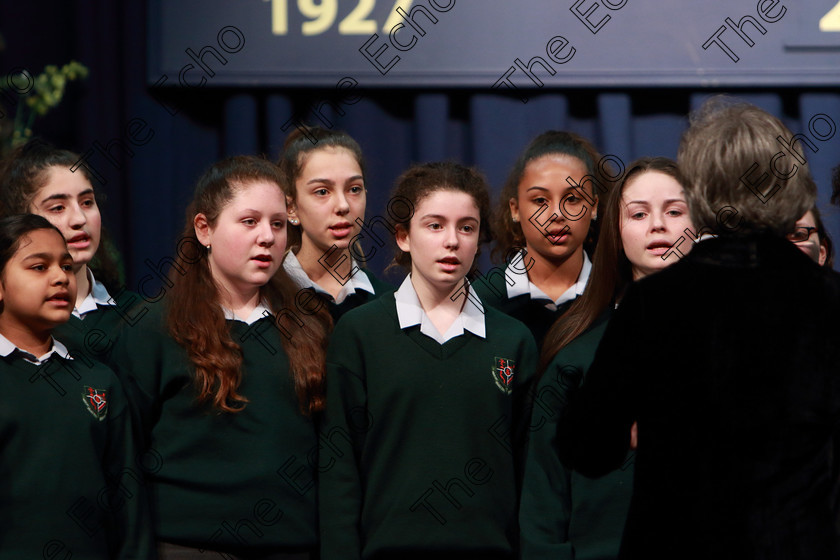 Feis27022019Wed23 
 22~23
St. Aloysius Choir singing Mary Did You Know conducted by Lillian Lernihan.

Class: 77: The Father Mathew Hall Perpetual Trophy Sacred Choral Group or Choir 19 Years and Under Two settings of Sacred words.
Class: 80: Chamber Choirs Secondary School

Feis Maiti 93rd Festival held in Fr. Mathew Hall. EEjob 27/02/2019. Picture: Gerard Bonus