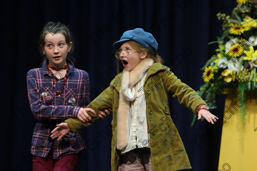 Feis24032018Sat54 
 52~54
Laura OMahony and Sin Sweeney performing James and the Giant Peach.
 Speech and Drama Class: 312: Dramatic Duo 10 Years and Under Feis Maiti 92nd Festival held in Fr. Mathew Hall. EEjob 24/03/2018 Picture: Gerard Bonus