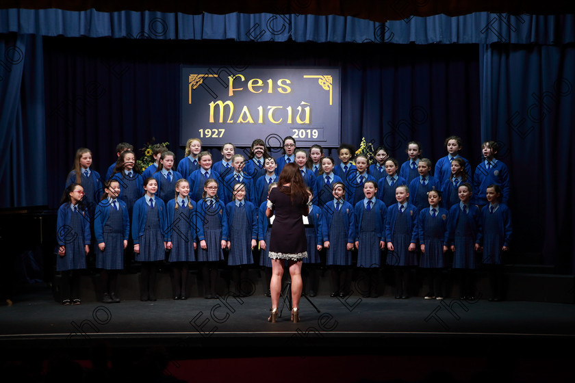 Feis28022019Thu11 
 10~13
Bunscoil Bhthar na Naomh Lismore singing The Birds Lament.

Class: 84: The Sr. M. Benedicta Memorial Perpetual Cup Primary School Unison ChoirsSection 1Two contrasting unison songs.

Feis Maiti 93rd Festival held in Fr. Mathew Hall. EEjob 28/02/2019. Picture: Gerard Bonus