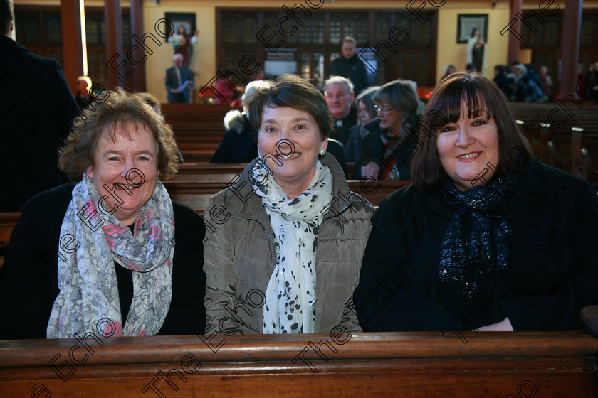 Feis04022018Sun03 
 3
Choir member attending the Adult Choirs; Louie Hegarty, Ger Sreenan and Veronica ODriscoll 
 Holy Trinity Capuchin Church Adult Choirs Class: 76: The Wm. Egan Perpetual Cup Adult Sacred Choral Group or Choir Feis Maiti 92nd Festival held in Fr. Matthew Hall. EEjob 02/02/2018 Picture: Gerard Bonus.