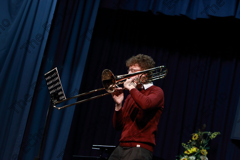 Feis13022019Wed38 
 38~39
Ross McDonnell from Dublin giving a Bronze Medal performance of Marceau Symphonic.

Class: 202: The Frank Lacey Memorial Perpetual Shield Senior Brass Programme not to exceed 12 minutes.

Feis Maiti 93rd Festival held in Fr. Mathew Hall. EEjob 13/02/2019. Picture: Gerard Bonus