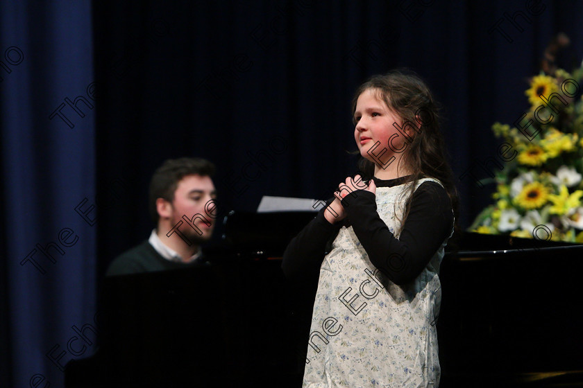 Feis28022018Wed23 
 23
Aimee OConnor performing Maybe from Annie with Accompanist Rob Pender.
 Class: 114: The Altrusa Club of Cork Perpetual Trophy Solo Action Song 10 Years and Under Section 1 Feis Maiti 92nd Festival held in Fr. Mathew Hall. EEjob 27/02/2018 Picture: Gerard Bonus.