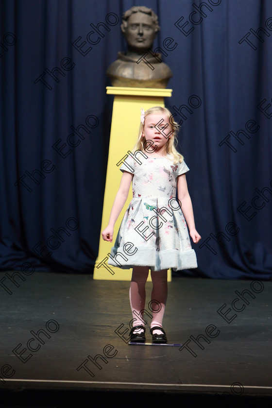 Feis23032019Sat40 
 40
Chloe Buckley performing.

Class: 369: Solo Verse Speaking Girls 6 Years and Under Section 2 Either Ice Cone Island Bernard Lodge or Night Fright Marian Swinger.

Feis Maiti 93rd Festival held in Fr. Mathew Hall. EEjob 23/03/2019. Picture: Gerard Bonus.