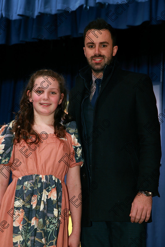 Feis07032018Wed16 
 16
Performer Lily-Sue Moloney from Glanmire with her dad Michael.
 Singing and School Choirs Class: 113: The Edna McBirney Memorial Perpetual Award Solo Action Song 12 Years and Under Section 3 Feis Maiti 92nd Festival held in Fr. Mathew Hall. EEjob 06/03/2018 Picture: Gerard Bonus.