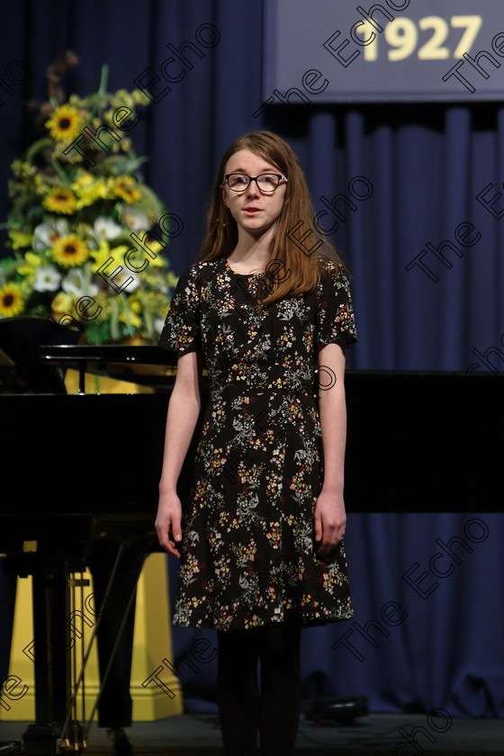 Feis05032018Mon32 
 32
Lily Carey Murphy performing
 Singing and School Choirs Class: 53: Girls Solo Singing 13 Years and Under Section 2 Feis Maiti 92nd Festival held in Fr. Mathew Hall. EEjob 05/03/2018 Picture: Gerard Bonus.