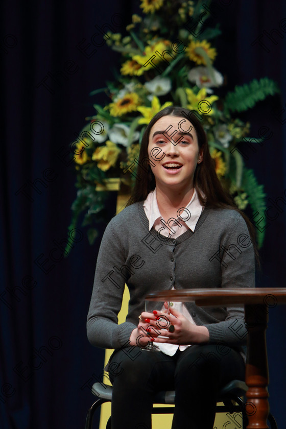 Feis26032019Tue45 
 45
Grinne Myers from Mallow giving a 3rd place performance of The Weir.

Class: 325: The Kilbrogan Perpetual Cup and Musgrave Ltd. Bursary
Bursary Value 130 Dramatic Solo 17 Years and Under Section 1 A Solo Dramatic Scene not to exceed 10 minutes.

Feis Maiti 93rd Festival held in Fr. Mathew Hall. EEjob 26/03/2019. Picture: Gerard Bonus