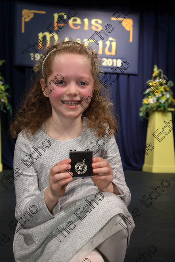 Feis30032019Sat19 
 18~19
Silver Medalist Lily Fowley from Midleton this is her 3rd time performing in Feis.

Class: 367: Solo Verse Speaking Girls 8YearsandUnder Section 5 Either: Breakdown Jean Kenward. Or: The Haunted House John Foster.

Feis Maiti 93rd Festival held in Fr. Mathew Hall. EEjob 30/03/2019. Picture: Gerard Bonus