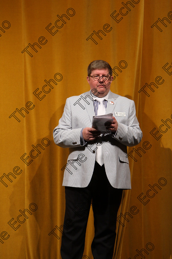 Feis23022018Fri01 
 1
Timothy McCarthy Director of Feis Maiti introducing the Class.
 Speech and Drama Class: 476: The Peg OMahony Memorial Perpetual Cup Choral Speaking 4th Class Feis Maiti 92nd Festival held in Fr. Mathew Hall. EEjob 23/02/2018 Picture: Gerard Bonus.