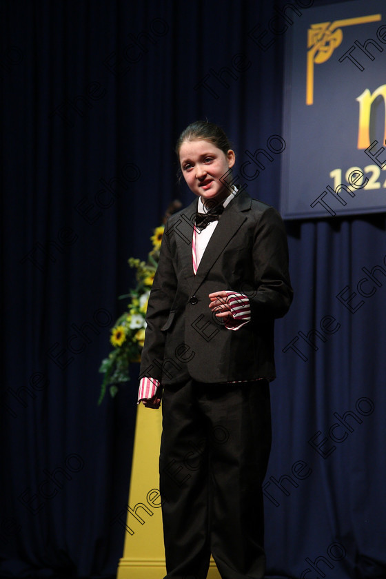 Feis14032018Wed06 
 5~6
Sophie OShea performing The Wild Animal Song Contest
 Speech and Drama Class: 328: The Fr. Nessan Shaw Memorial Perpetual Cup Dramatic Solo 10 Years and Under Section1Feis Maiti 92nd Festival held in Fr. Mathew Hall. EEjob 14/03/2018 Picture: Gerard Bonus.