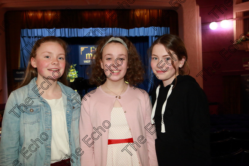 Feis26022019Tue27 
 27
Performers Elsa Quirke, Lucy Barry and Mai Cosgrove from Fermoy.

Class: 53: Girls Solo Singing 13 Years and UnderSection 1 John Rutter A Clare Benediction (Oxford University Press).

Feis Maiti 93rd Festival held in Fr. Mathew Hall. EEjob 26/02/2019. Picture: Gerard Bonus