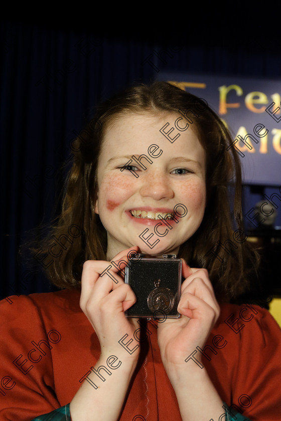 Feis26032018Mon59 
 59
Bronze Medallist Clodagh OHalloran from Glanmire.
 Speech and Drama Class: 114: The Altrusa Club of Cork Perpetual Trophy Solo Action Song 10 Years and Under Section 3Feis Maiti 92nd Festival held in Fr. Mathew Hall. EEjob 26/03/2018 Picture: Gerard Bonus