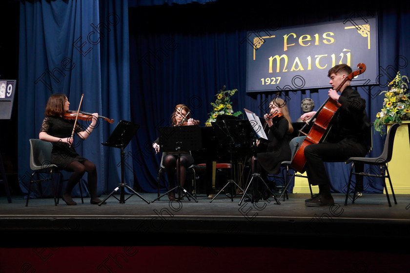 Feis10022019Sun29 
 29
The Mia Quartet: Ryan McCarthy, Anna OSullivan, Mia Casey and Georgina McCarthy.

Class: 269: The Lane Perpetual Cup Chamber Music 18 Years and Under
Two Contrasting Pieces, not to exceed 12 minutes

Feis Maiti 93rd Festival held in Fr. Matthew Hall. EEjob 10/02/2019. Picture: Gerard Bonus