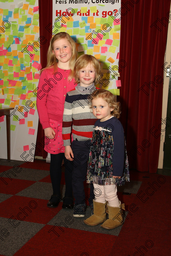 Feis14032018Wed38 
 38~42
Ella, Pascal and Lucia McCarthy from Bandon performed in Speech and Drama Class: 596: Family Class Feis Maiti 92nd Festival held in Fr. Mathew Hall. EEjob 14/03/2018 Picture: Gerard Bonus.