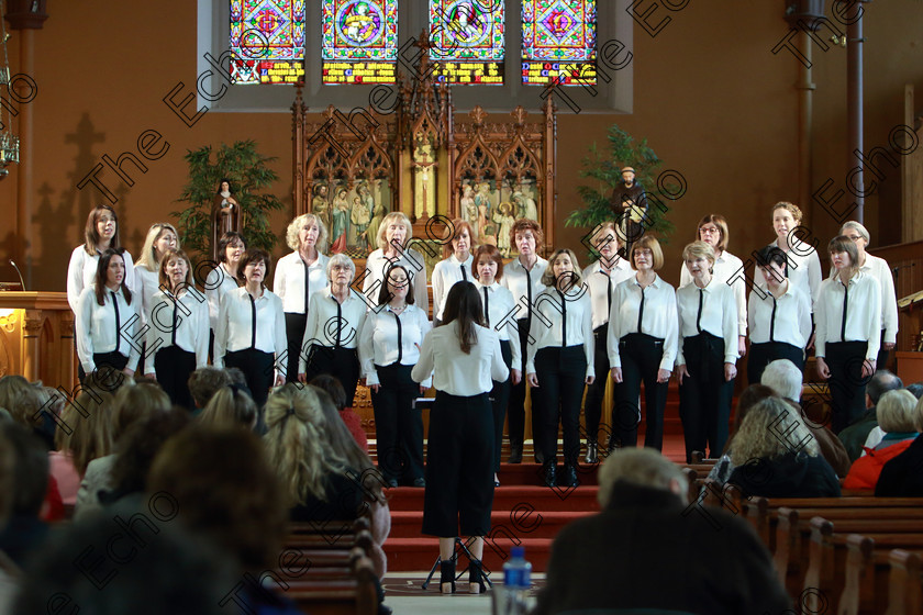 Feis0302109Sun38 
 34~38
Douglas Harmonia singing Song Bird and The Blessing Conducted by Lorna Moore.

Class: 79: The Holy Trinity Perpetual Cup Chamber Choirs Two Contrasting Songs.

Feis Maiti 93rd Festival held in Fr. Matthew Hall. EEjob 03/02/2019. Picture: Gerard Bonus.