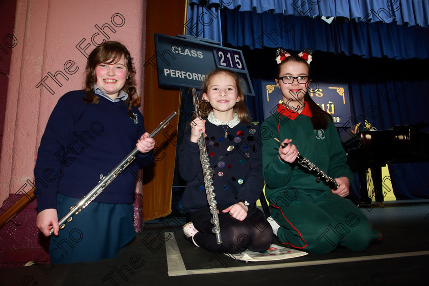 Feis11022019Mon08 
 8
Performers; place Emma OMahony from Lovers Walk; Sin Sweeney from Ovens and Selena ORourke from Model Farm Road.

Class: 215: Woodwind Solo 10 Years and Under Programme not to exceed 4 minutes.

Feis Maiti 93rd Festival held in Fr. Matthew Hall. EEjob 11/02/2019. Picture: Gerard Bonus