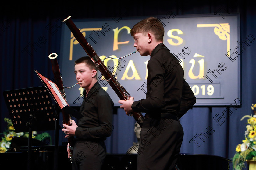 Feis10022019Sun38 
 38
Cork School of Music Bassoons Quartet; Mark Reidy, Ben OConnor.

Class: 269: The Lane Perpetual Cup Chamber Music 18 Years and Under
Two Contrasting Pieces, not to exceed 12 minutes

Feis Maiti 93rd Festival held in Fr. Matthew Hall. EEjob 10/02/2019. Picture: Gerard Bonus