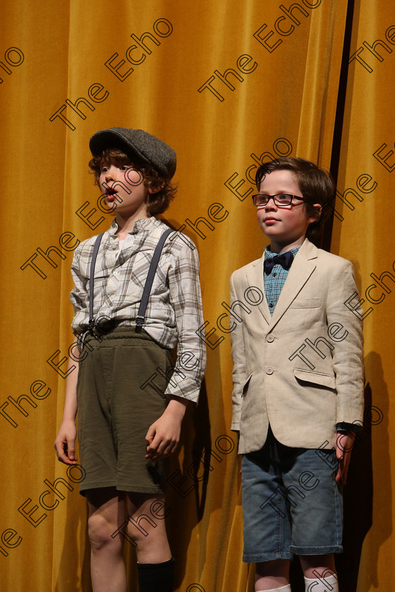 Feis24032018Sat22 
 22~24
Ruair Lynch and Oran Carter giving a Bronze Medal performance as Josh and Jimmy from Josh.
 Speech and Drama Class: 312: Dramatic Duo 10 Years and Under Feis Maiti 92nd Festival held in Fr. Mathew Hall. EEjob 24/03/2018 Picture: Gerard Bonus