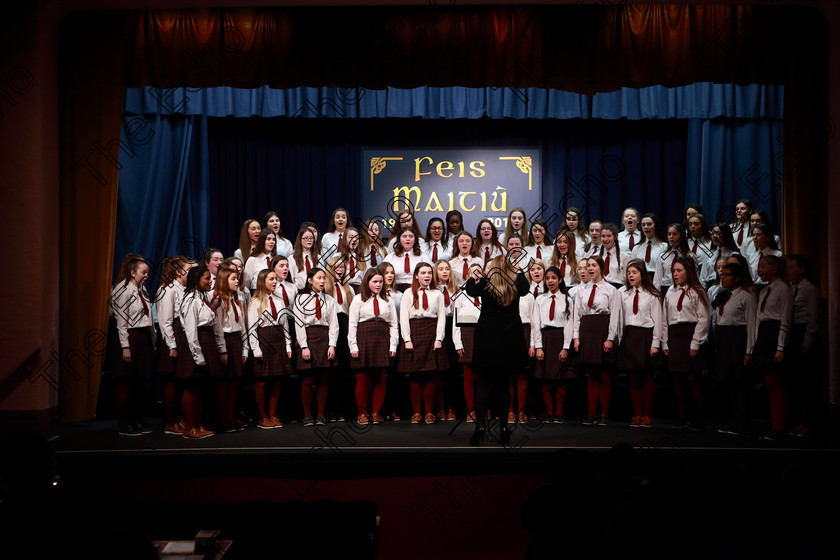 Feis27022019Wed10 
 10~13
Sacred Heart School Tullamore singing The Lord Keep Us by John Rutter conducted by Regina McCarthy.

Class: 77: The Father Mathew Hall Perpetual Trophy Sacred Choral Group or Choir 19 Years and Under Two settings of Sacred words.
Class: 80: Chamber Choirs Secondary School

Feis Maiti 93rd Festival held in Fr. Mathew Hall. EEjob 27/02/2019. Picture: Gerard Bonus