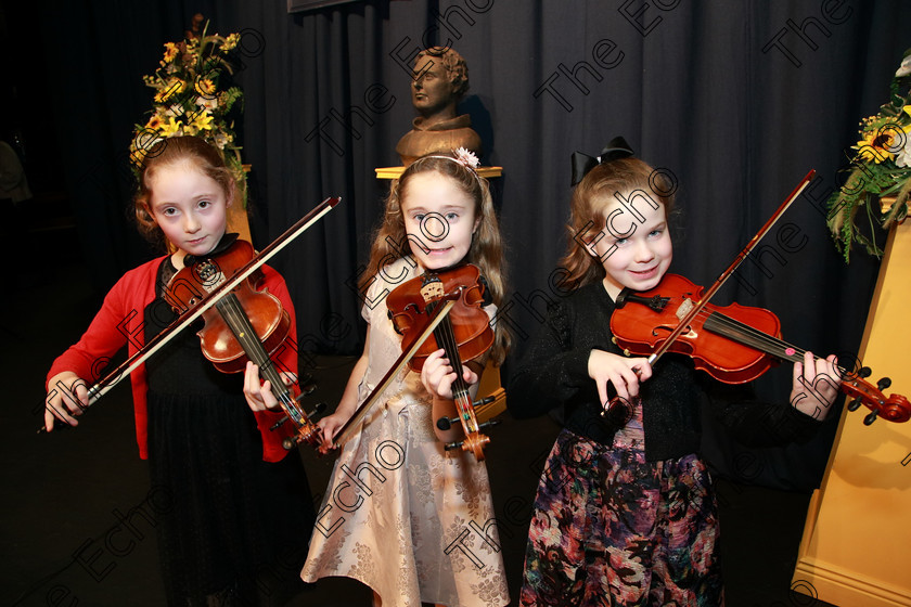 Feis29012018Mon44 
 44
Performers; Georgia Ellen Hynes, Ruby Mae Sheehan Maguire and Grace Kearney.
 EEjob 29/01/2018 
Feis Maiti 92nd Festival held in Fr. Matthew Hall 
Picture: Gerard Bonus

Instrumental Music 
Class: 242: Violin Solo 8 years and under.