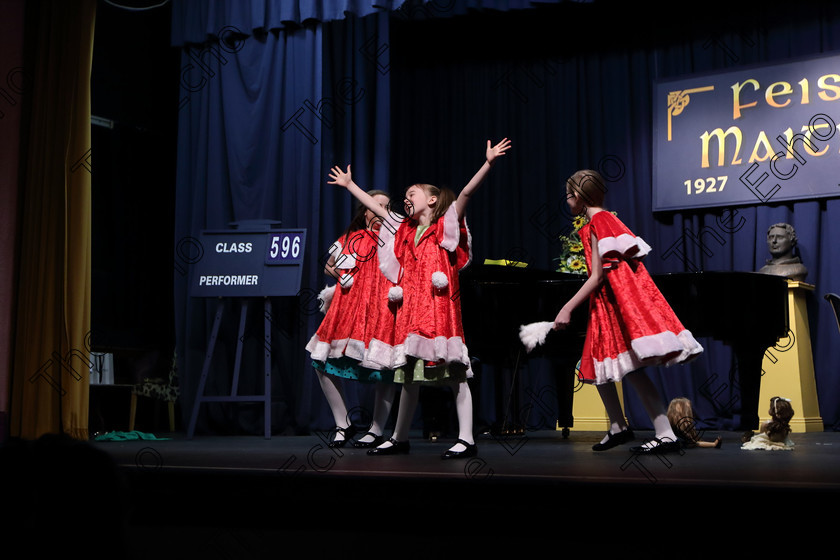 Feis27032018Tue79 
 65~69
A fabulous 90 marks for the family of Faye, Sophia and Charlotte Herlihy from Ballinhassig performed in the Family Class A programme of own choice not to exceed 10 minutes they called it Sisterhood every adjudicator at this years Feis awarded the top mark of 90 points to one or two acts, many adjudicators dont give the highest score in years of adjudicating, reflecting the very high standard going through the doors of Fr. Mathew Hall. 
 Feis Maiti 92nd Festival held in Fr. Mathew Hall. EEjob 28/03/2018 Picture: Gerard Bonus