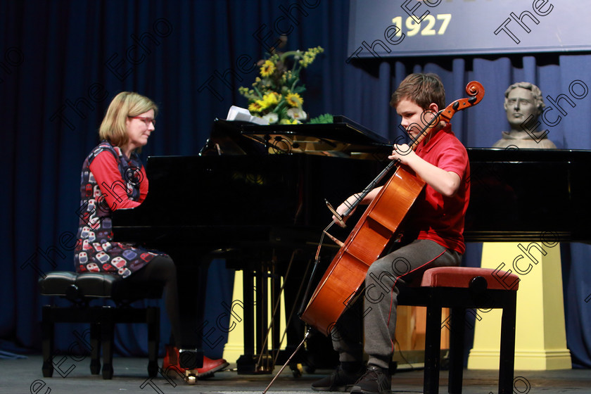 Feis0502109Tue25 
 25~26
Liam Hunka from Limerick performing Accompanied by his mother Diane Daly.

Class: 232: The Houlihan Memorial Perpetual Cup String Repertoire 14 Years and Under Programme of contrasting style and period, time limit 12 minutes.

Feis Maiti 93rd Festival held in Fr. Matthew Hall. EEjob 05/02/2019. Picture: Gerard Bonus