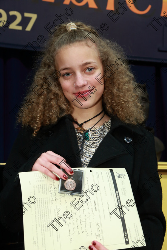 Feis08022019Fri55 
 55
Bronze Medallist Appolilly Szwarc from Shanballymore.

Class: 111: The Edna McBirney Memorial Perpetual Cup Solo Action Song 16 Years and Under Section 1. Action song of own choice.

Feis Maiti 93rd Festival held in Fr. Matthew Hall. EEjob 08/02/2019. Picture: Gerard Bonus