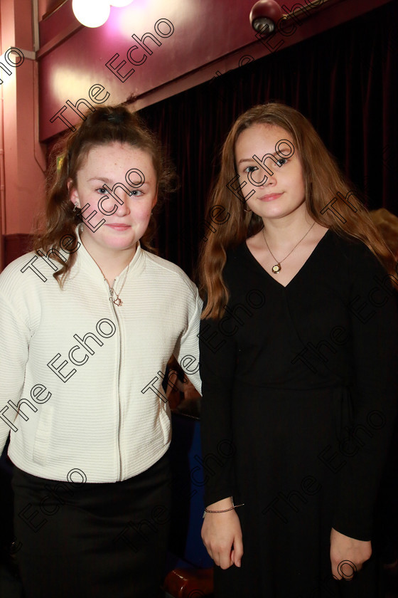 Feis26022019Tue28 
 28
Performers Eryn Dillon and Daisy Moller from Fermoy.

Class: 53: Girls Solo Singing 13 Years and UnderSection 1 John Rutter A Clare Benediction (Oxford University Press).

Feis Maiti 93rd Festival held in Fr. Mathew Hall. EEjob 26/02/2019. Picture: Gerard Bonus