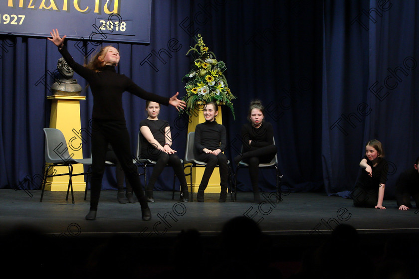 Feis23022018Fri87 
 87
Ellis Stage School Timoleague Group performing The Circus.
 Speech and Drama Class: 468 The Ide McSweeney Perpetual Cup Group Mime 11 Years and Under Feis Maiti 92nd Festival held in Fr. Mathew Hall. EEjob 23/02/2018 Picture: Gerard Bonus.