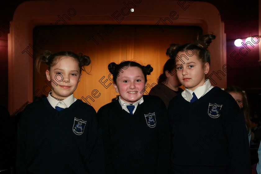 Feis13032018Tue31 
 31
Michalino Dabrowska, Sophia OLeary and Arina Lesigk from Maria Assumpta NS.

Speech and Drama Class: 3rd & 4th Class Primary Schools, Action Verse Feis Maiti 92nd Festival held in Fr. Mathew Hall. EEjob 13/03/2018 Picture: Gerard Bonus.