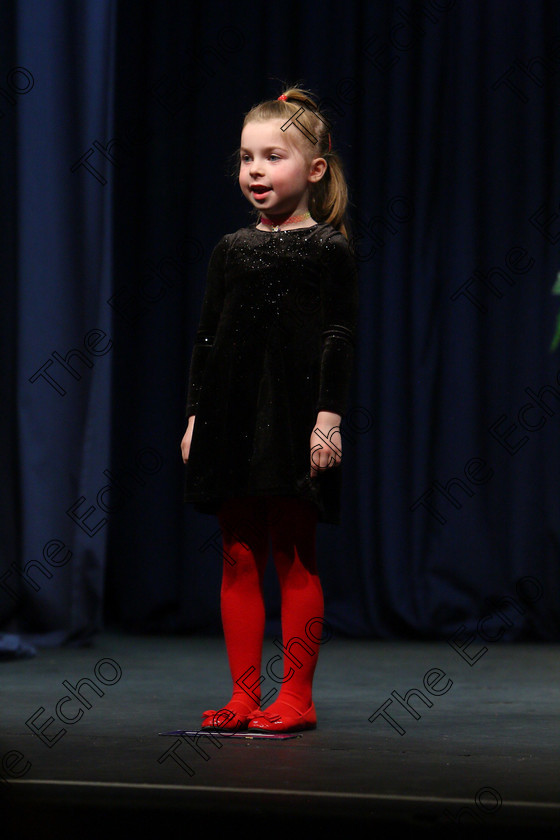 Feis24022018Sat49 
 49
Charlotte Purcell performing.
 Speech and Drama Class: 369: Solo Verse Speaking Girls 6 Years and Under Section 3 Feis Maiti 92nd Festival held in Fr. Mathew Hall. EEjob 24/02/2018 Picture: Gerard Bonus.