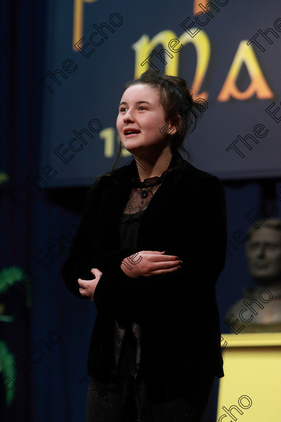 Feis12032019Tue23 
 22~23
Ella McCarthy performing Roll Of Thunder Hear My Cry.

Class: 326: The James ODonovan Memorial Perpetual Cup 326 Dramatic Solo 14YearsandUnder Section 2 A Solo Dramatic Scene not to exceed 7 minutes.

Feis Maiti 93rd Festival held in Fr. Mathew Hall. EEjob 12/03/2019. Picture: Gerard Bonus.