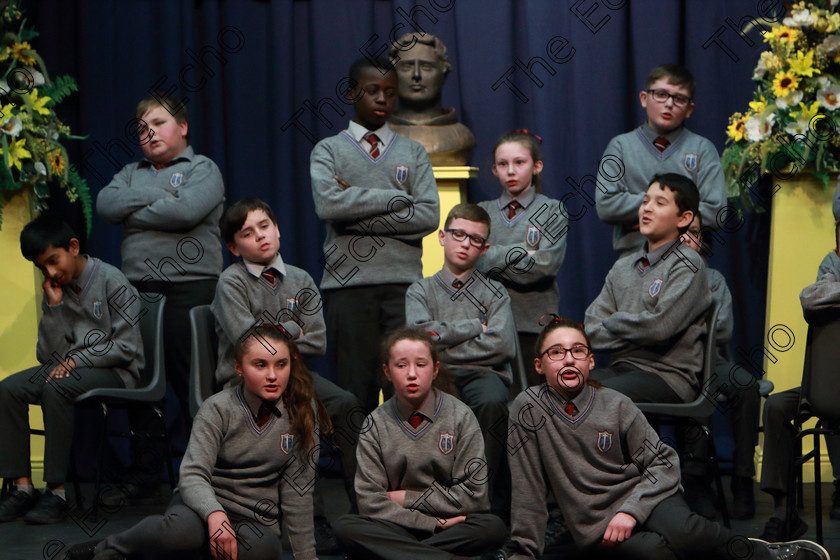 Feis27032019Wed20 
 17~20
Brooklodge NS Glanmire performing Daddy Fell Into The Pond.

Choral Speaking Class: 475: The Curran Memorial Perpetual Cup 5thClass (a) The Dragon Who Ate Our School Nick Toczek (b) Own Choice.
Class: 477: The Catherine Mahon Perpetual Cup 3rdClass (a) Queue for the Zoo Clare Bevan. (b) Own Choice.

Feis Maiti 93rd Festival held in Fr. Mathew Hall. EEjob 27/03/2019. Picture: Gerard Bonus