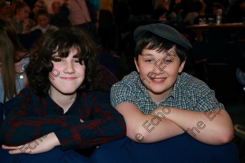 Feis22022018Thu66 
 66
Luke OSullivan, Michael Dineen.
 Speech and Drama Classes: 310: The Peg Hallahan Perpetual Trophy Dramatic Duo 14 Years and Under Feis Maiti 92nd Festival held in Fr. Mathew Hall. EEjob 22/02/2018 Picture: Gerard Bonus.