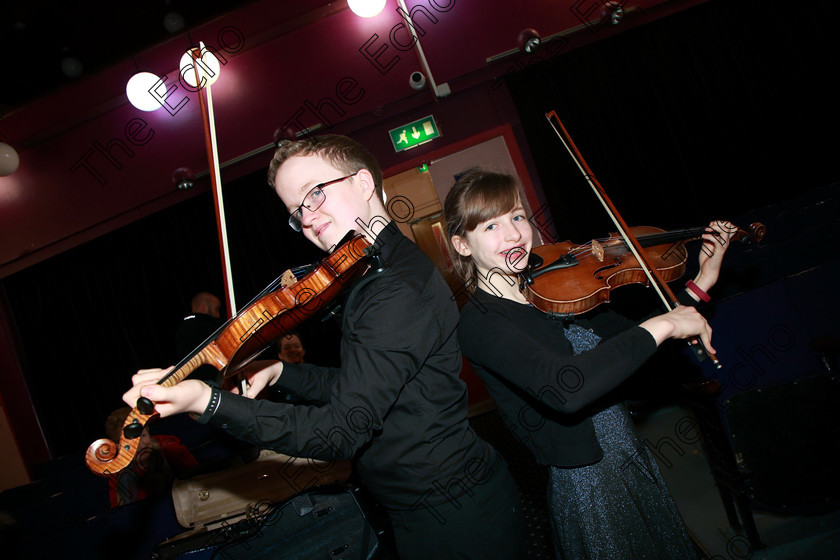 Feis01022018Thu06 
 6
Duo siblings Cillian  Cathasaigh and Niamh N Cathasaigh from Farran.
 Instrumental Music Class: 267: Duo Classes and Chamber Music Junior Feis Maiti 92nd Festival held in Fr. Matthew Hall. EEjob 01/02/2018 Picture: Gerard Bonus.