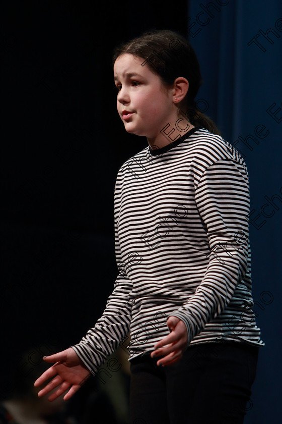 Feis01032019Fri20 
 20 
Rebecca OConnell singing What If from The Adams Family.

Class: 114: The Henry OCallaghan Memorial Perpetual Cup Solo Action Song 10 Years and Under Section 2 An action song of own choice.

Feis Maiti 93rd Festival held in Fr. Mathew Hall. EEjob 01/03/2019. Picture: Gerard Bonus